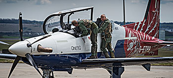 Students and instructors from ETPS crewing in for a training sortie at MoD Boscombe Down
